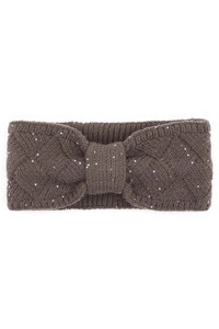 C.C BRIOCHE CABLE PATTERN SEQUIN HEADWRAP-HW-2073