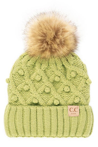 C.C BOBBLE BEANIE KIDS HAT-KIDS-3836