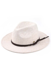 C.C VEGAN FELT LEATHER TRIM HEATHER COLOR HAT-WF-4