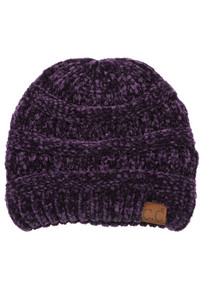 C.C RIBBED CHENILLE BEANIE-HAT-30