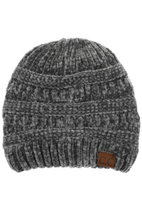 C.C RIBBED CHENILLE BEANIE-HAT-30