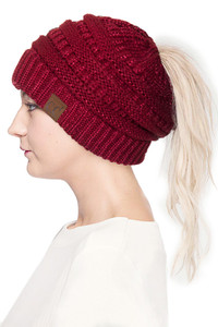 C.C Ponytail Metallic Beanie
