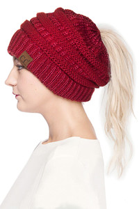 C.C Ponytail Metallic Beanie