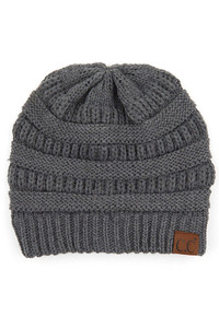 C.C RIBBED KNIT BEANIE WITH MASK BUTTON-BHT-1