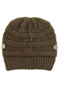 C.C RIBBED KNIT BEANIE WITH MASK BUTTON-BHT-1