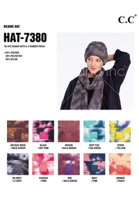 C.C Rubber Patch Tie Dye Knit Warm Beanie-HAT-7380