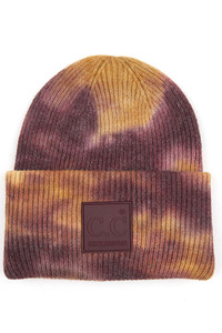 C.C Rubber Patch Tie Dye Knit Warm Beanie-HAT-7380