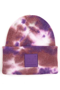 C.C Rubber Patch Tie Dye Knit Warm Beanie-HAT-7380