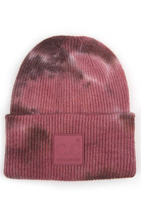 C.C Rubber Patch Tie Dye Knit Warm Beanie-HAT-7380