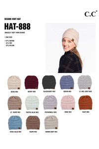 C.C SOFT YARN KNIT BEANIE-HAT-888