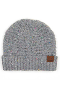 C.C CONFETTI BOUCLE YARN BEANIE-HAT-7382