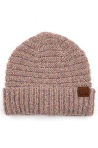 C.C CONFETTI BOUCLE YARN BEANIE-HAT-7382