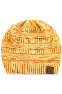 C.C COTTON WASHED RIBBED BEANIE-CT-21