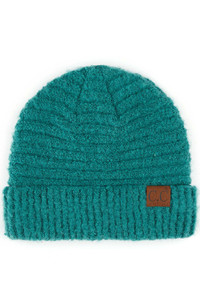 C.C SOLID BOUCLE YARN BEANIE WITH CUFF-HAT-7006