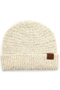 C.C SOLID BOUCLE YARN BEANIE WITH CUFF-HAT-7006