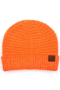 C.C SOLID BOUCLE YARN BEANIE WITH CUFF-HAT-7006