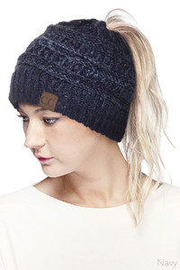 Confetti Ponytail Messy Bun Beanie