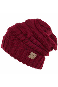 C.C OVERSIZE SLOUCHY KNITTED BEANIE-HAT-100