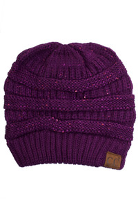 C.C SEQUIN KNITTED SOFT BEANIE-HAT-730