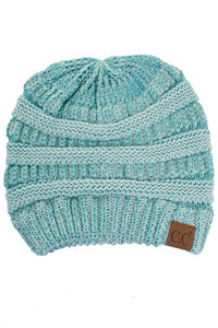 C.C RIBBED SOLID COLOR BEANIE-HAT-20A METALLIC