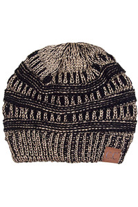 C.C RIBBED SOLID COLOR BEANIE-HAT-20A METALLIC