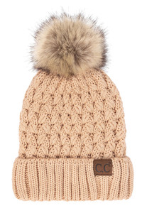 C.C LATTICE CROSSOVER STITCH BEANIE-YJ-826