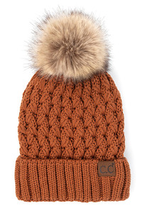 C.C LATTICE CROSSOVER STITCH BEANIE-YJ-826