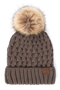 C.C LATTICE CROSSOVER STITCH BEANIE-YJ-826