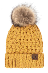 C.C LATTICE CROSSOVER STITCH BEANIE-YJ-826