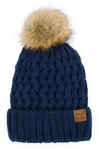 C.C LATTICE CROSSOVER STITCH BEANIE-YJ-826