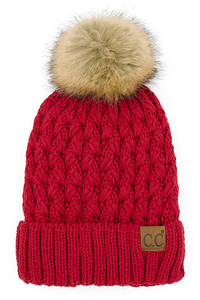 C.C LATTICE CROSSOVER STITCH BEANIE-YJ-826