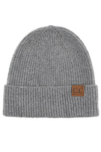 C.C SOFT RECYCLED FINE YARN CUFF BEANIE-HAT-2075