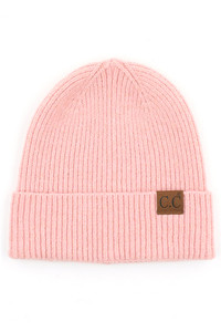 C.C SOFT RECYCLED FINE YARN CUFF BEANIE-HAT-2075