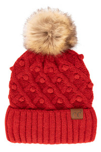 C.C BOBBLE BEANIE-HAT-3836