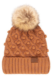 C.C BOBBLE BEANIE-HAT-3836