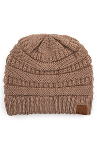 C.C RIBBED KIT SOLID COLOR BEANIE-HAT-20A