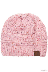 C.C CONFETTI CABLE KNIT BEANIE-HAT-33