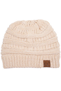 C.C TWO TONE COLOR KNIT BEANIE-YJ-800