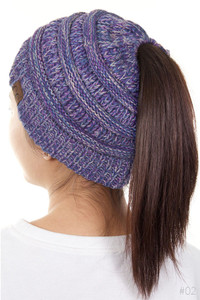 C.C Four Tone Ponytail Beanie
