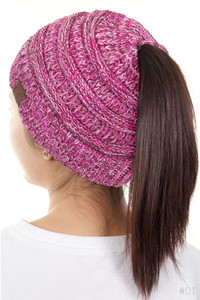 C.C Four Tone Ponytail Beanie
