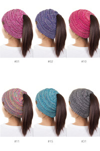 C.C Four Tone Ponytail Beanie
