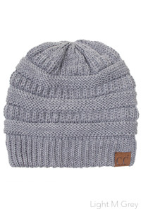 C.C FUZZY LINING SOLID COLOR KNIT BEANIE-HAT-25