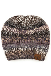 C.C MULTICOLOR CABLE KNIT BEANIE-HAT-705