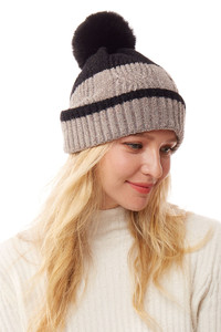COLORFUL LUREX STRIPED KNITTED BEANIE-LOH170