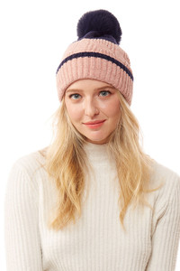 COLORFUL LUREX STRIPED KNITTED BEANIE-LOH170