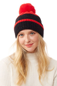 COLORFUL LUREX STRIPED KNITTED BEANIE-LOH170
