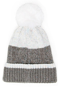 COLORFUL LUREX STRIPED KNITTED BEANIE-LOH170