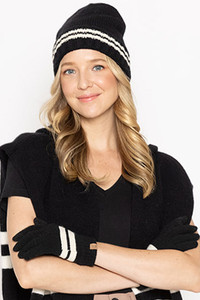 Striped Knit Super Soft Cuff Beanie-BCB120039