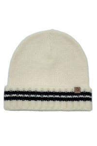 Striped Knit Super Soft Cuff Beanie-BCB120039