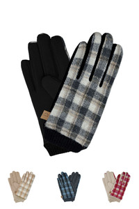 CLASSIC PLAID AND CHECK TOUCH GLOVES-BGT120028